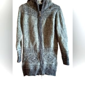 Gray Hooded Women's Cardigan